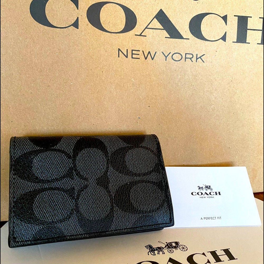 Authentic Coach bifold men’s signature canvas wallet